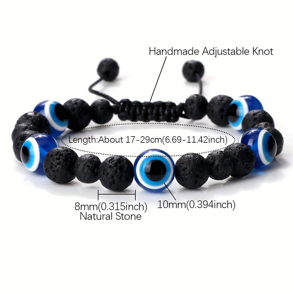 Devil'S Eye Bracelet Natural Stone Adjustable Bangle Vintage Style
